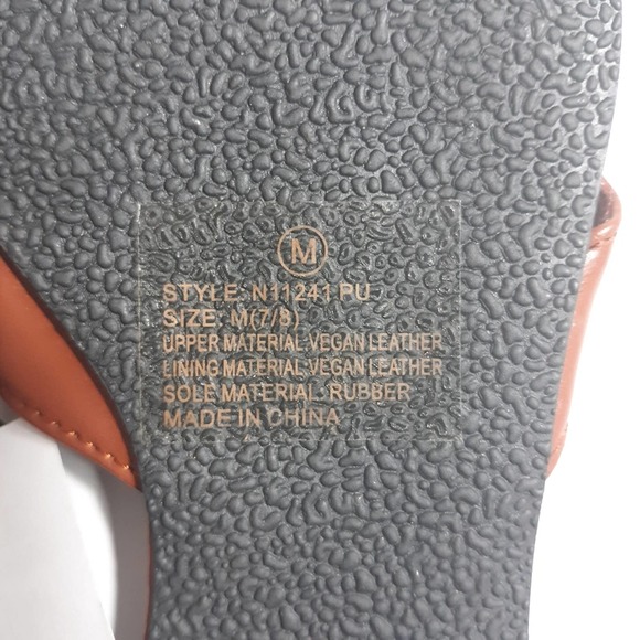 Rue 21 etc! Size 7/8 Vegan Leather Thong Sandals Brown Flat Flip Flops - Picture 5 of 5